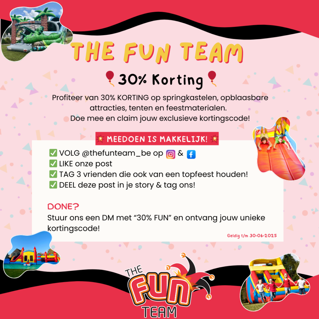 Korting op springkasteel huren