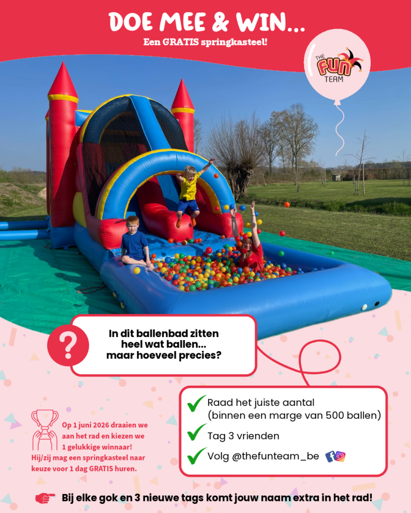 Wedstrijd gratis springkasteel winnen van The Fun Team